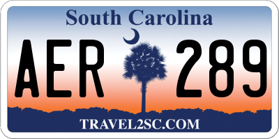 SC license plate AER289