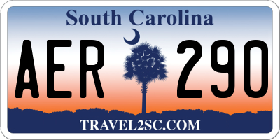SC license plate AER290
