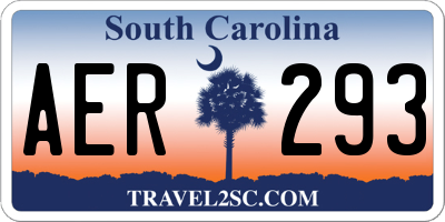 SC license plate AER293