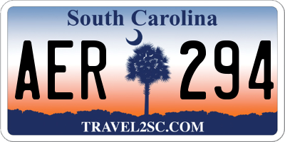 SC license plate AER294