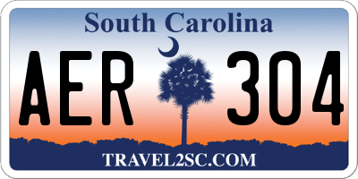SC license plate AER304