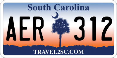 SC license plate AER312