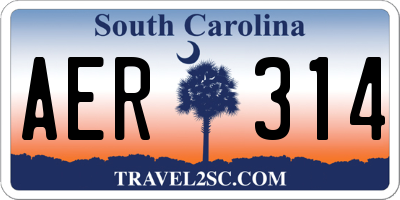SC license plate AER314