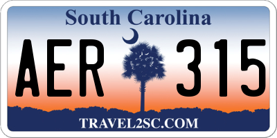 SC license plate AER315