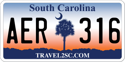 SC license plate AER316