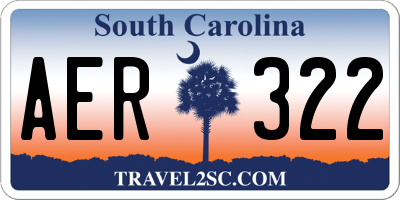 SC license plate AER322