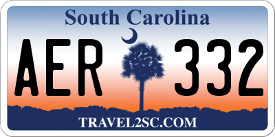 SC license plate AER332