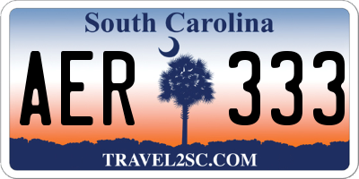 SC license plate AER333