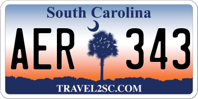 SC license plate AER343