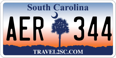 SC license plate AER344