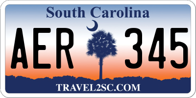 SC license plate AER345