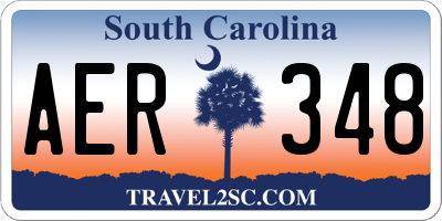 SC license plate AER348