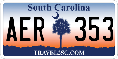 SC license plate AER353