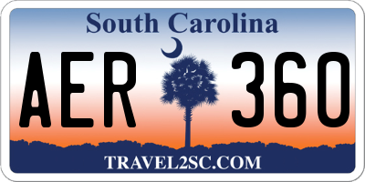 SC license plate AER360