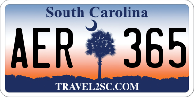 SC license plate AER365