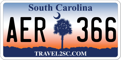 SC license plate AER366