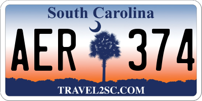 SC license plate AER374