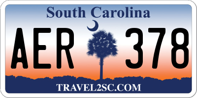 SC license plate AER378