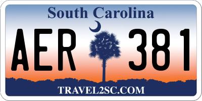 SC license plate AER381