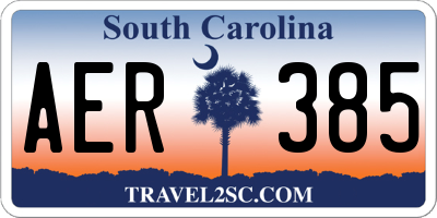 SC license plate AER385