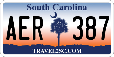 SC license plate AER387
