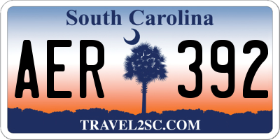 SC license plate AER392