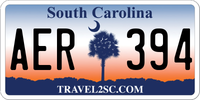 SC license plate AER394