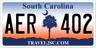 SC license plate AER402