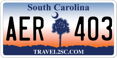 SC license plate AER403