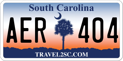 SC license plate AER404