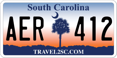 SC license plate AER412