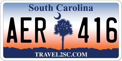 SC license plate AER416