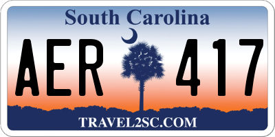 SC license plate AER417