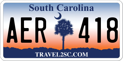 SC license plate AER418