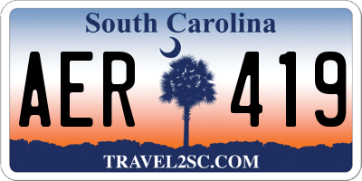 SC license plate AER419