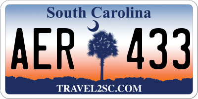 SC license plate AER433