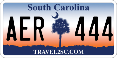 SC license plate AER444