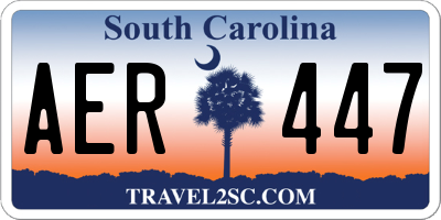 SC license plate AER447
