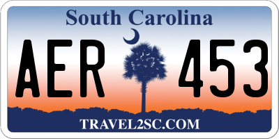 SC license plate AER453