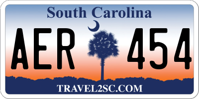 SC license plate AER454