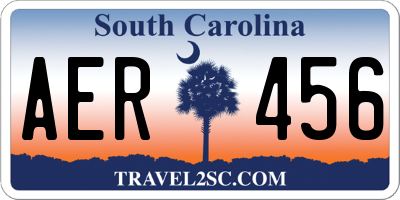 SC license plate AER456