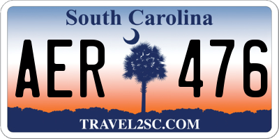 SC license plate AER476