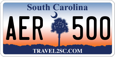 SC license plate AER500