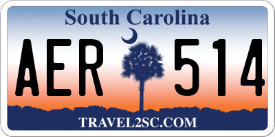 SC license plate AER514