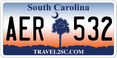 SC license plate AER532