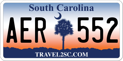 SC license plate AER552