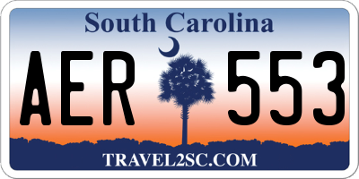 SC license plate AER553