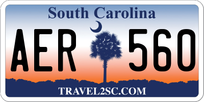 SC license plate AER560