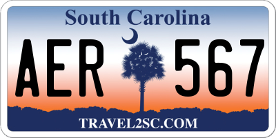 SC license plate AER567