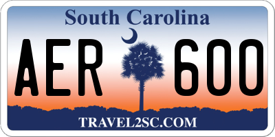 SC license plate AER600